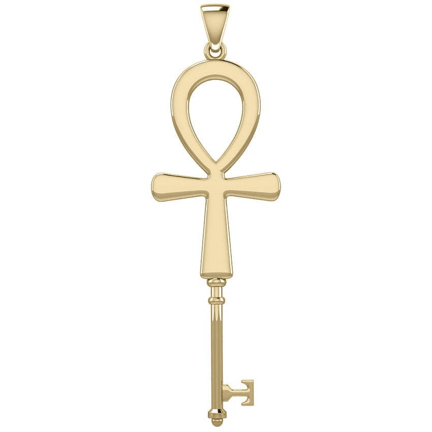 Ankh Spiritual Enchantment Key Solid Gold Pendant GPD5707 - Jewelry