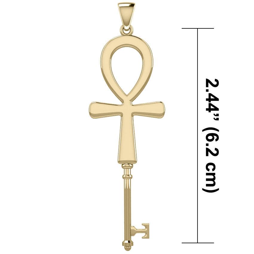 Ankh Spiritual Enchantment Key Solid Gold Pendant GPD5707 - Jewelry