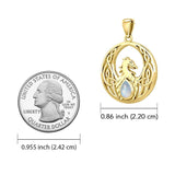 Rise with Resilience: Celtic Phoenix Solid Yellow Gold Pendant with Gemstone - GPD5719 | Embrace the Rebirth of Your Spirit - Jewelry