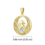 Rise with Resilience: Celtic Phoenix Solid Yellow Gold Pendant with Gemstone - GPD5719 | Embrace the Rebirth of Your Spirit - Jewelry