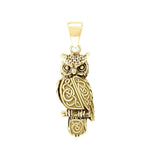 Celtic Horned Owl Solid Gold Pendant GPD5722