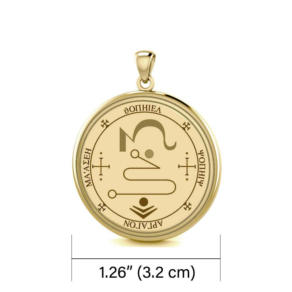 Saint Jophiel Sigil Solid Gold Pendant GPD5745 - Jewelry