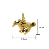 Horse racing Solid Gold Pendant GPD5825 - Jewelry
