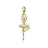 Ballerina Posing Solid Gold Pendant GPD5828