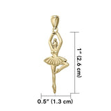 Ballerina Posing Solid Gold Pendant GPD5828 - Jewelry
