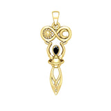 Celtic Goddess of Infinite Universe Solid Gold Pendant GPD5931 - Jewelry