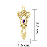 Celtic Goddess of Infinite Universe Solid Gold Pendant GPD5931 - Jewelry