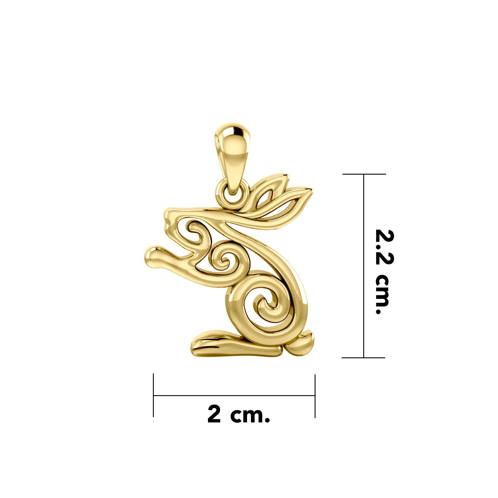 Solid Gold Celtic Rabbit Pendant GPD6037 - Jewelry