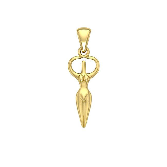 Embrace the Divine Feminine: Nile River Goddess Solid Gold Pendant - GPD982 | Awaken the Power of the Sacred Feminine - Jewelry