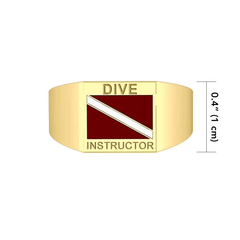 Dive Instructor Solid Gold Ring GRI087 - Jewelry