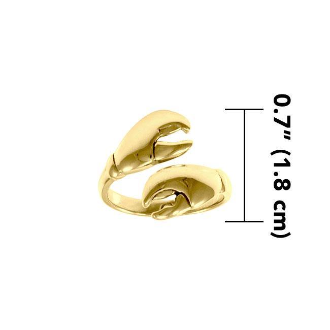 Lobster Claw Silver Wrap Solid Gold Ring GRI1416 - Jewelry