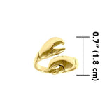 Lobster Claw Silver Wrap Solid Gold Ring GRI1416 - Jewelry