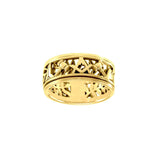 Uncovering the Natural Sense of Masonry in 14K Yellow Gold Spinner Ring GRI1616 - Jewelry