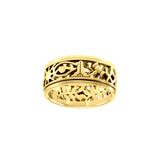 Uncovering the Natural Sense of Masonry in 14K Yellow Gold Spinner Ring GRI1616 - Jewelry
