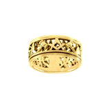 Uncovering the Natural Sense of Masonry in 14K Yellow Gold Spinner Ring GRI1616 - Jewelry