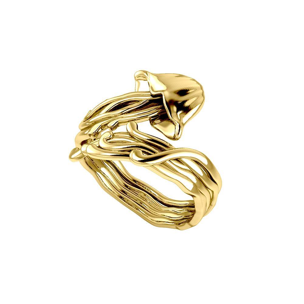 Jellyfish Solid Gold Wrap Ring GRI1896 - Jewelry