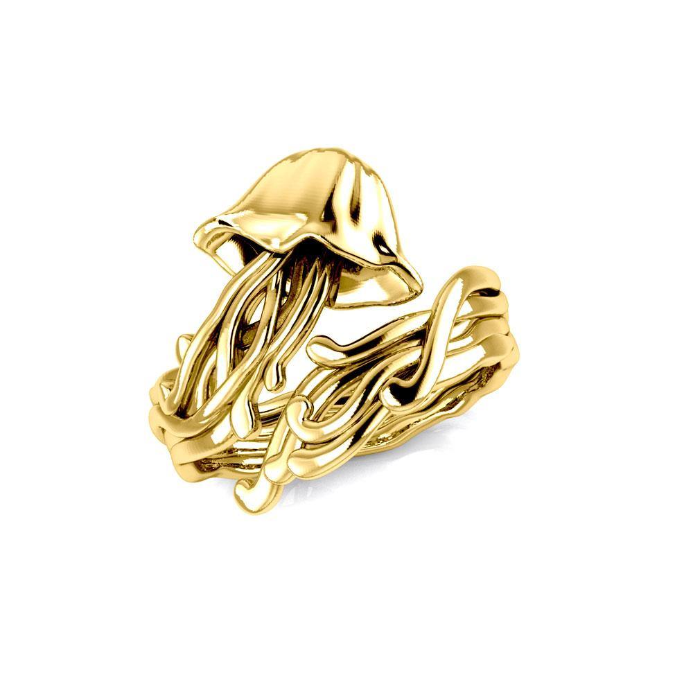 Jellyfish Solid Gold Wrap Ring GRI1896 - Jewelry
