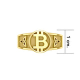 Celtic Bitcoin 14 K Solid Gold Ring GRI2281 - Jewelry