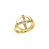Saint Brigids Cross 14K Gold Ring GRI2293 - Jewelry