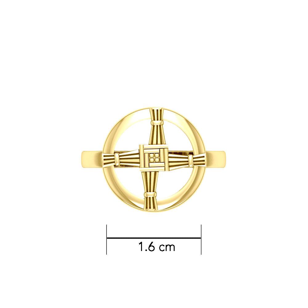 Saint Brigids Cross 14K Gold Ring GRI2293 - Jewelry