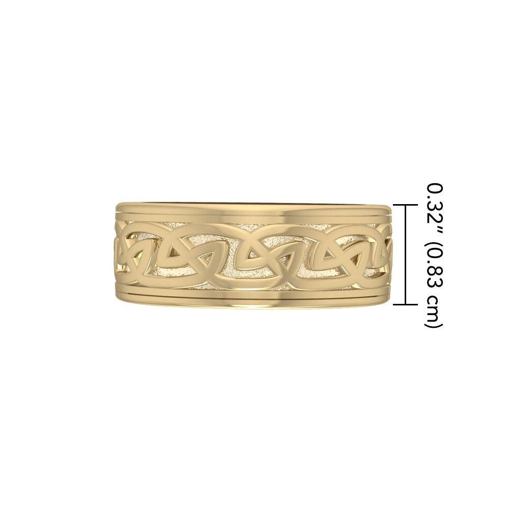 We are connected as one ~ 14K Yellow Gold Celtic Knotwork Spinner Ring GRI767 - Jewelry