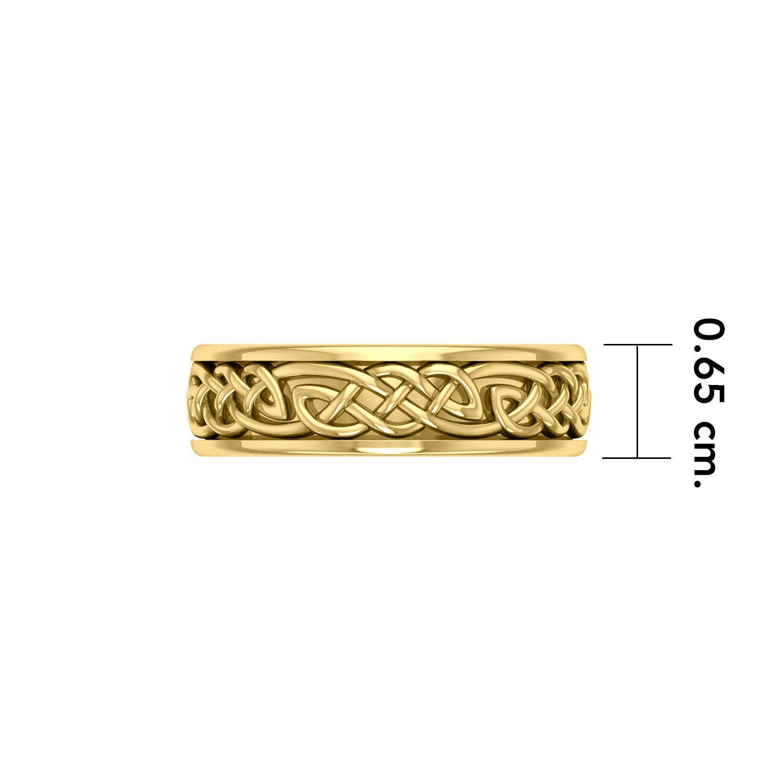 14 K Solid Gold Celtic Spinner Band Ring GRI770 - Jewelry