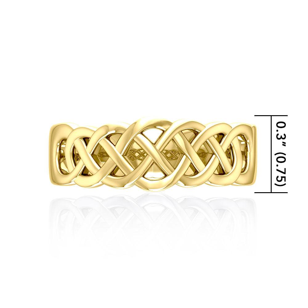 Celtic Knotwork 18K Solid Gold Ring GSM227-18K - Jewelry