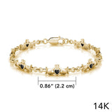 Solid Gold Irish Claddagh with inlaid Link Bracelet GTBG255 - Jewelry