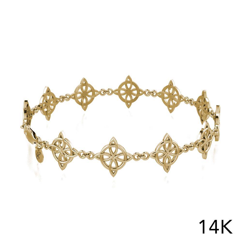 Solid Gold Jewelry Celtic Four-Point Knot Link Bracelet GTBG579 - Jewelry