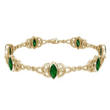 Solid Gold Celtic Trinity Knot with Gemstone Link Bracelet GTBG740 - Jewelry