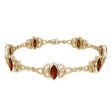 Solid Gold Celtic Trinity Knot with Gemstone Link Bracelet GTBG740 - Jewelry