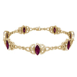 Solid Gold Celtic Trinity Knot with Gemstone Link Bracelet GTBG740 - Jewelry