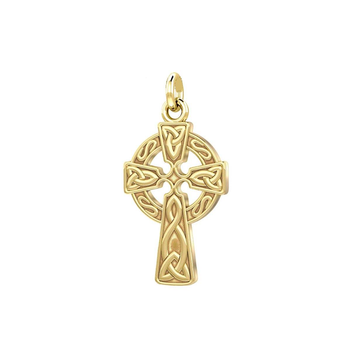 Celtic Knotwork Cross Solid Gold GTC558 - Jewelry