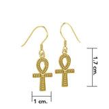 Ankh Spiritual Solid Gold Earrings GTE1157 - Jewelry
