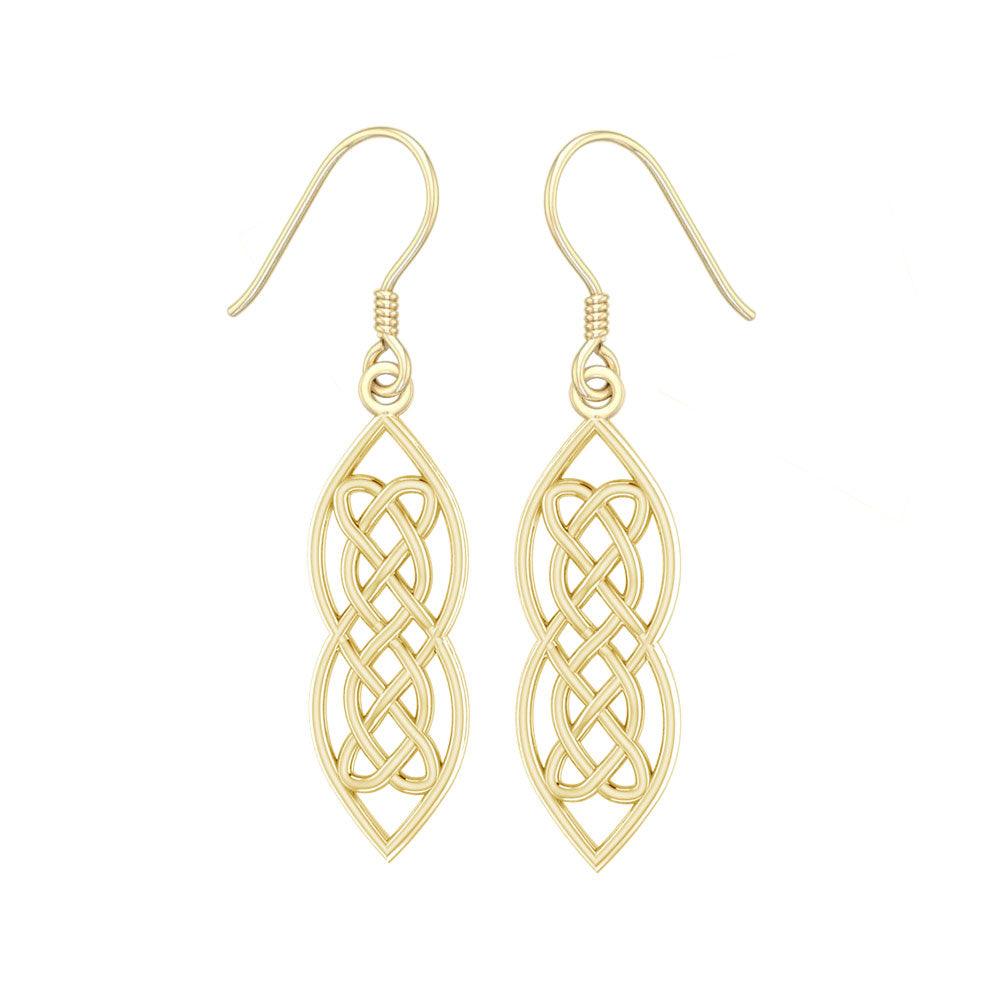 Celtic Hearts Entwined Solid Gold Earrings GTE121 - Jewelry