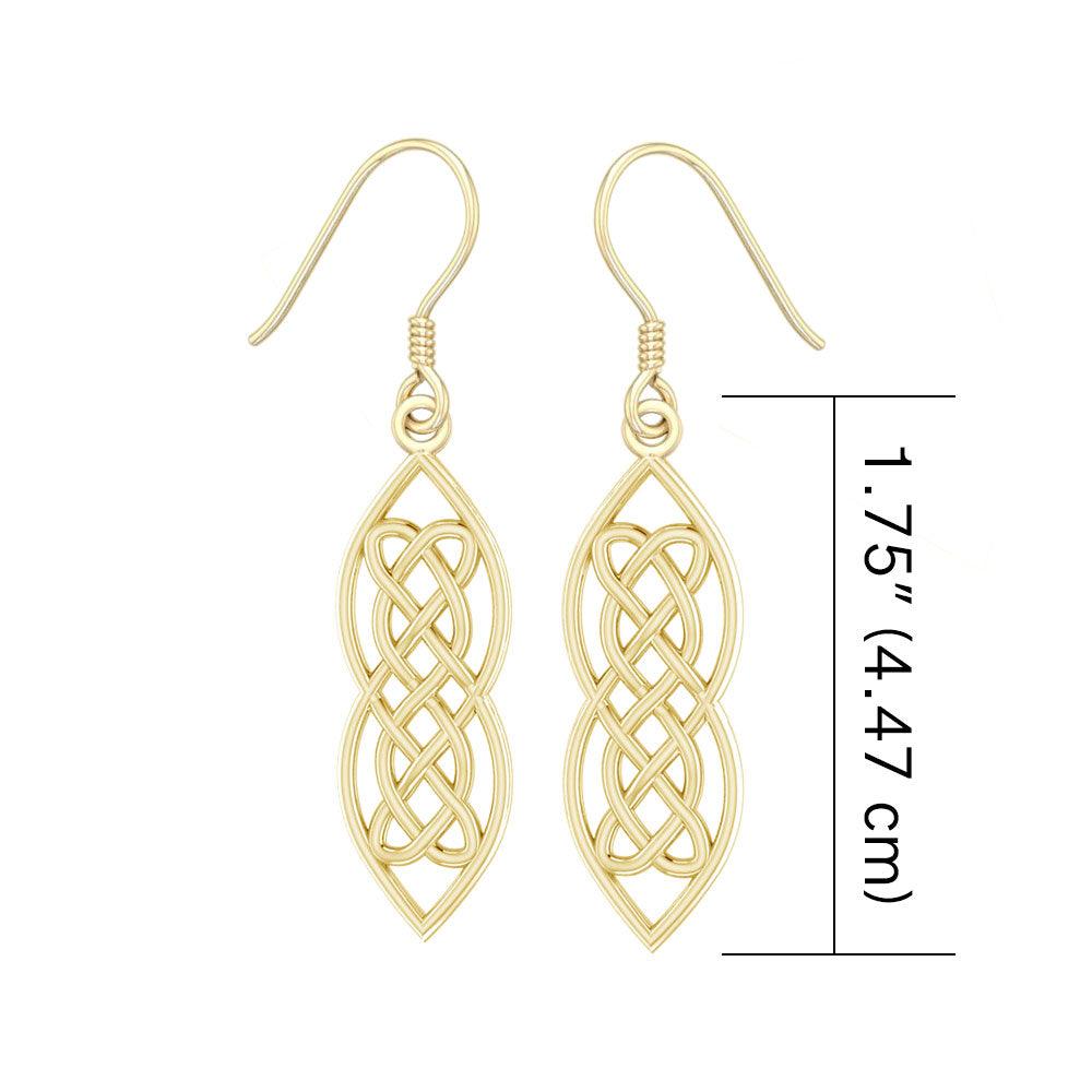 Celtic Hearts Entwined Solid Gold Earrings GTE121 - Jewelry