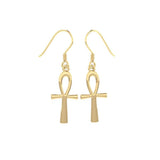 Ankh Solid Gold Earrings GTE2039 - Jewelry