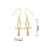 Ankh Solid Gold Earrings GTE2039 - Jewelry