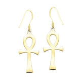 Large Ankh Solid Gold Earrings GTE2040