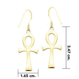 Large Ankh Solid Gold Earrings GTE2040 - Jewelry