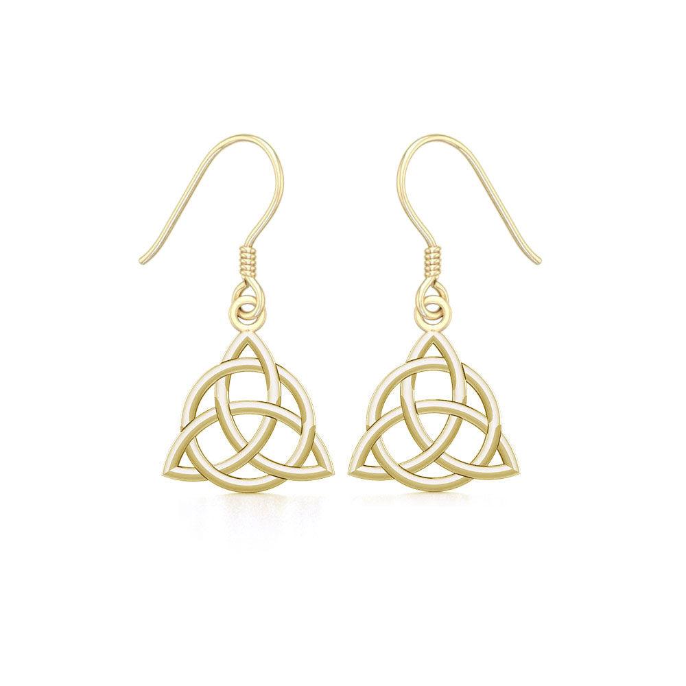 Triquetra Solid Gold Earrings GTE2912 - Jewelry