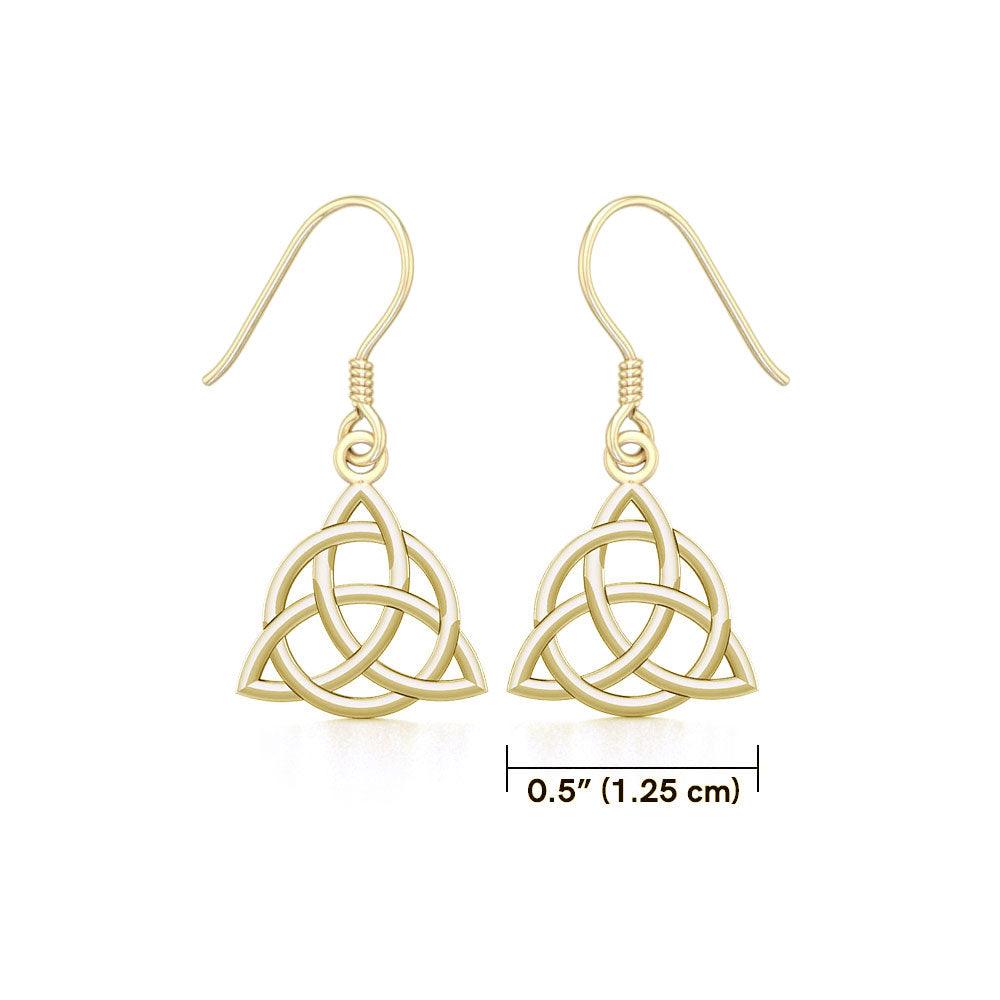 Triquetra Solid Gold Earrings GTE2912 - Jewelry