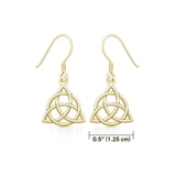 Triquetra Solid Gold Earrings GTE2912 - Jewelry