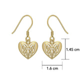 Eternal Heart Celtic Knots Solid Gold Earrings GTE2935 - Jewelry