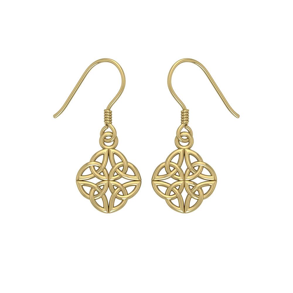Celtic Knotwork Solid Gold Earrings GTE462 - Jewelry