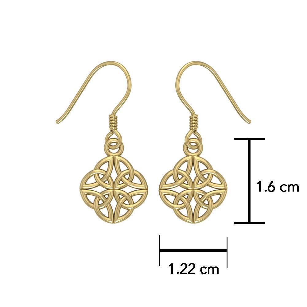 Celtic Knotwork Solid Gold Earrings GTE462 - Jewelry