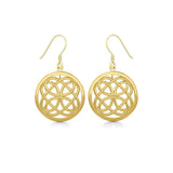 Celtic Knotwork Solid Gold Earrings GTE589