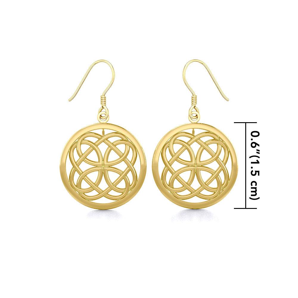Celtic Knotwork Solid Gold Earrings GTE589 - Jewelry