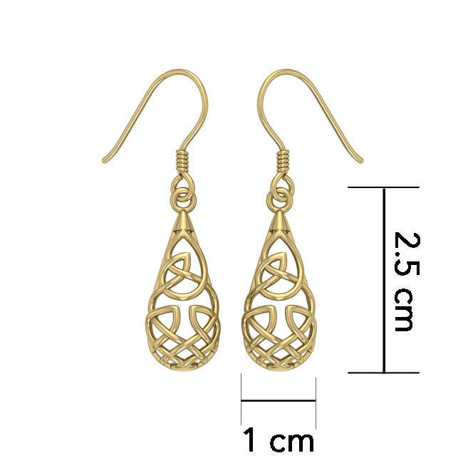 Celtic Knotwork Solid Gold Earrings GTE682 - Jewelry