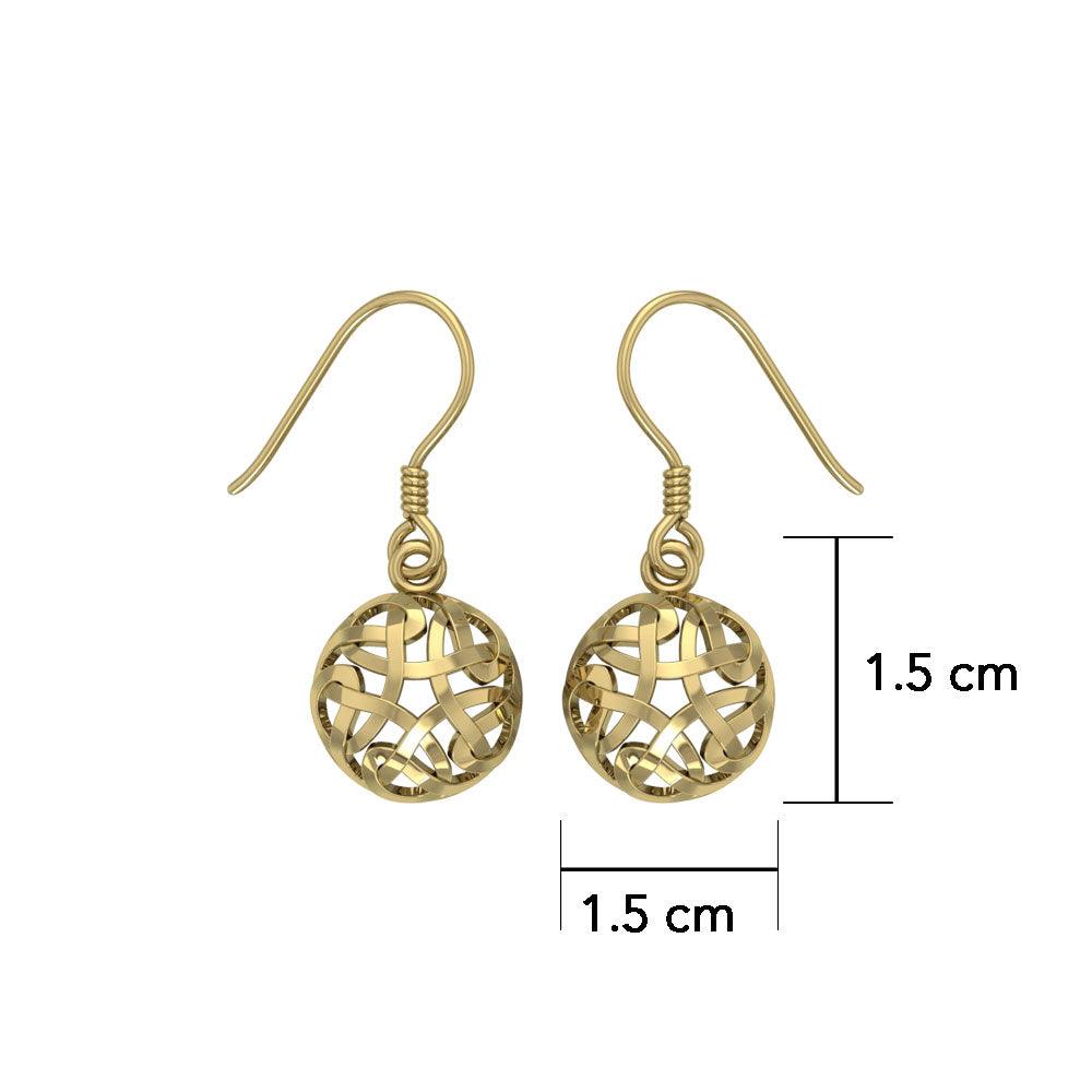 Celtic Knotwork Solid Gold Earrings GTE685 - Jewelry
